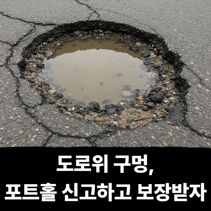  도로위 구멍, 포트홀 신고하고 보상받자