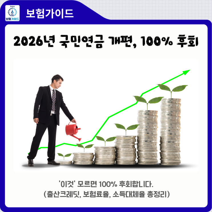  2026년 국민연금 개편, '이것' 모르면 100% 후회합니다 (출산크레딧, 보험료율, 소득대체율 총정리)