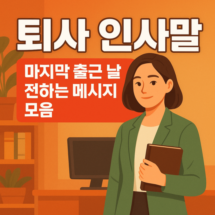  퇴사 인사말, 마지막 출근 날 전하는 메시지 모음