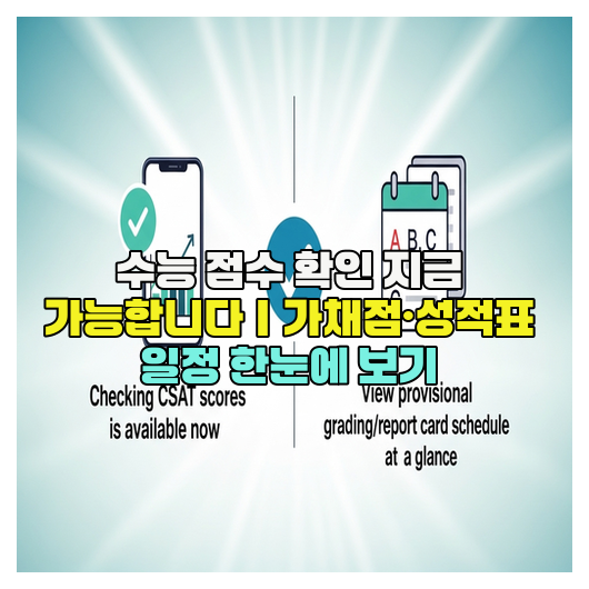  수능 점수 확인 지금 가능합니다｜가채점·성적표 일정 한눈에 보기