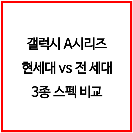 갤럭시 A라인업의 급 나누기 (A56 vs A35 vs A25)
