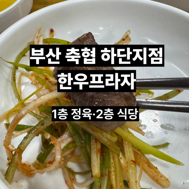  부산 축협 하단지점 한우프라자 방문 후기｜1층 정육·2층 식당 이용팁·주차·가격