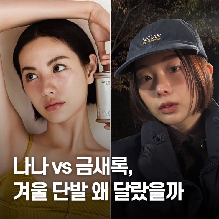  "빛으로 자른 듯.." 나나 vs 금새록 겨울 단발 헤어 스타일