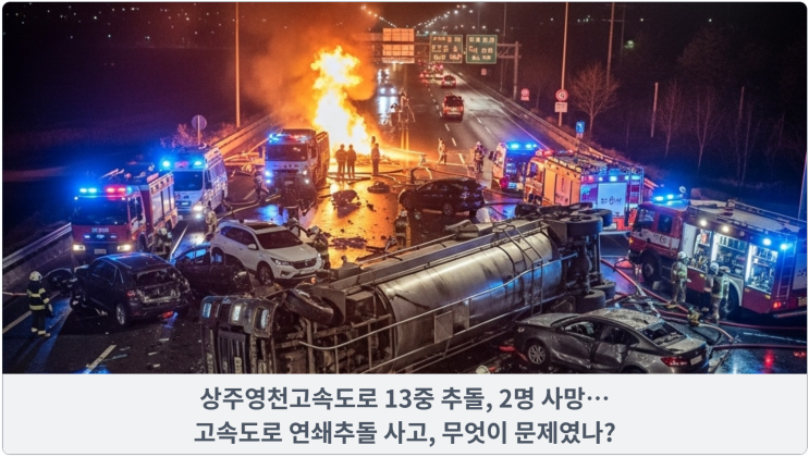  상주영천고속도로 13중 추돌, 2명 사망… 고속도로 유조차 사고, 무엇이 문제였나?
