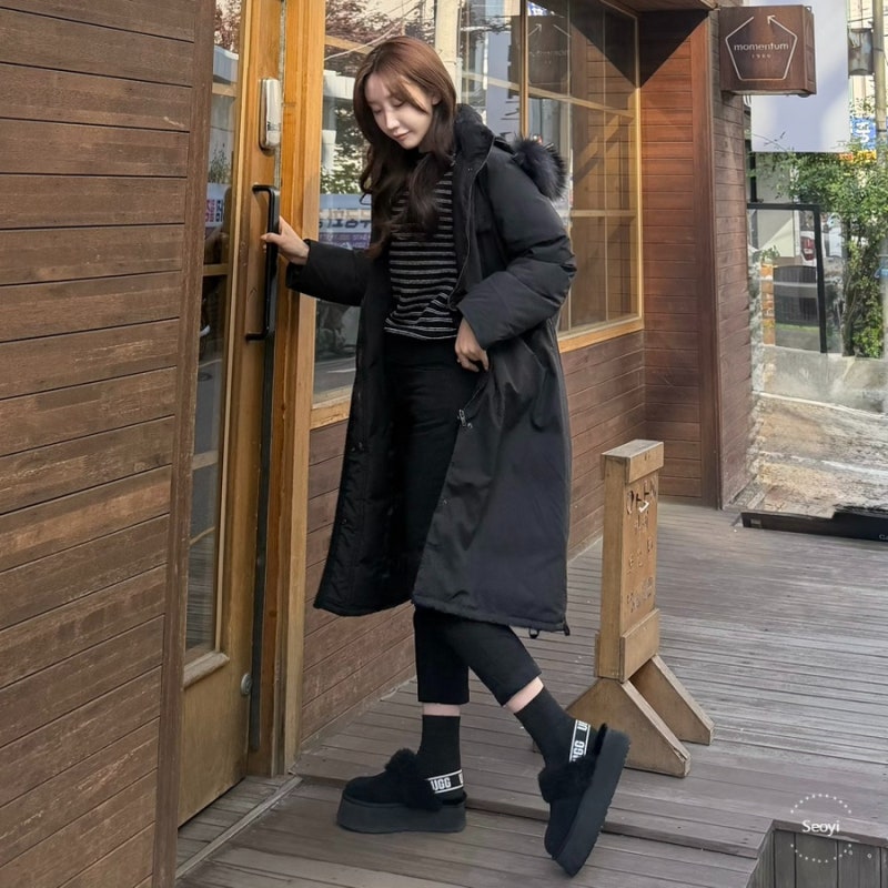 잇미샤 신예은 롱패딩 여자 겨울 아우터, 구스 여성 패딩 추천