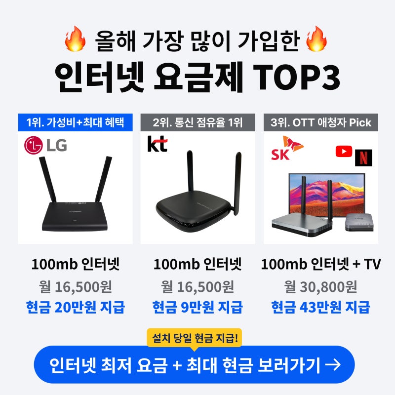 [2025년 최신] KT·SK·LG 인터넷 요금 비교 최대 48만원 현금 혜택까지 ‘미소’에서 한 번에 확....