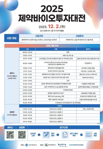 제약⸱바이오 글로벌 투자 유치의 장, '2025 제약바이오투자대전' 개최