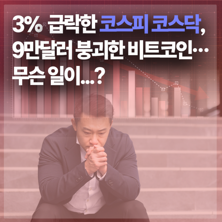 3% 급락한 코스피·코스닥, <b>9만 달러</b> 붕괴한 <b>비트코인</b>…무슨 일이?