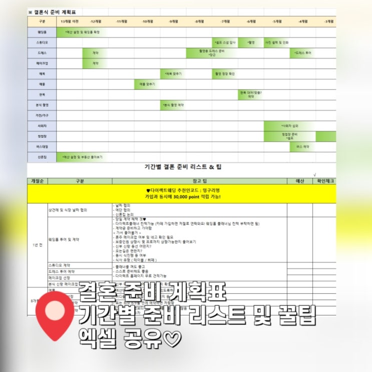  결혼 준비 리스트 기간별 일정 총정리 및 꿀팁 (엑셀 공유)