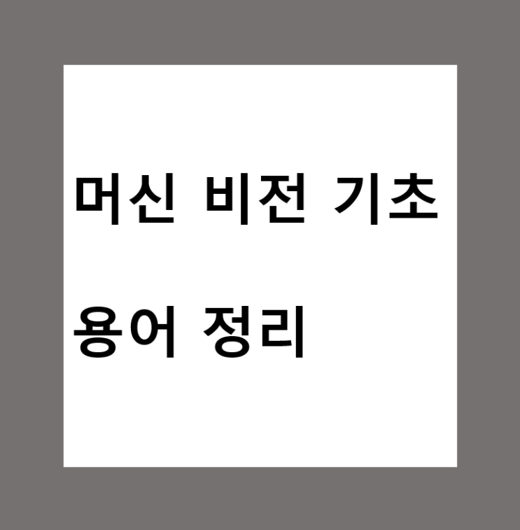  머신비전(Machine Vision) 용어 정리