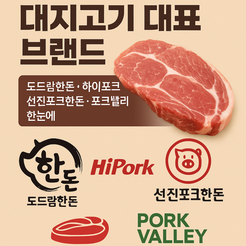 국내 돼지고기 대표브랜드 한 번에 비교 - 도드람한돈/하이포크/선진포크한돈/포크밸리한돈