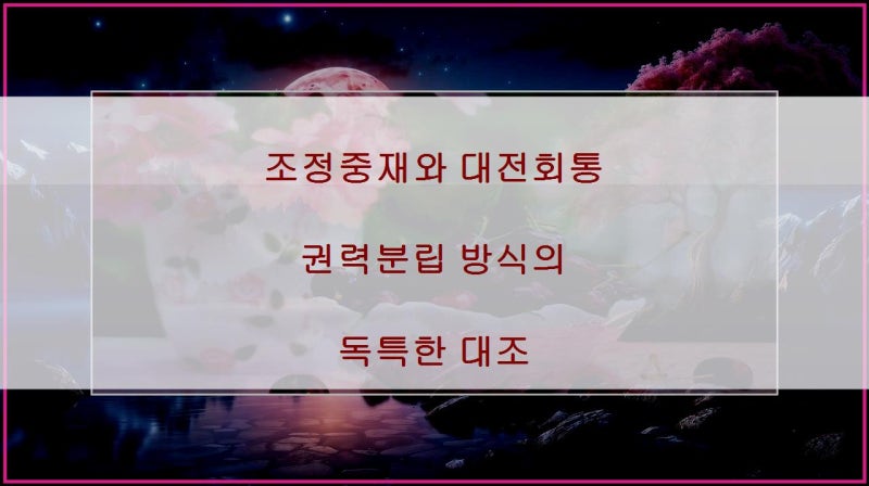 조정중재와 대전회통 권력분립 방식의 독특한 대조