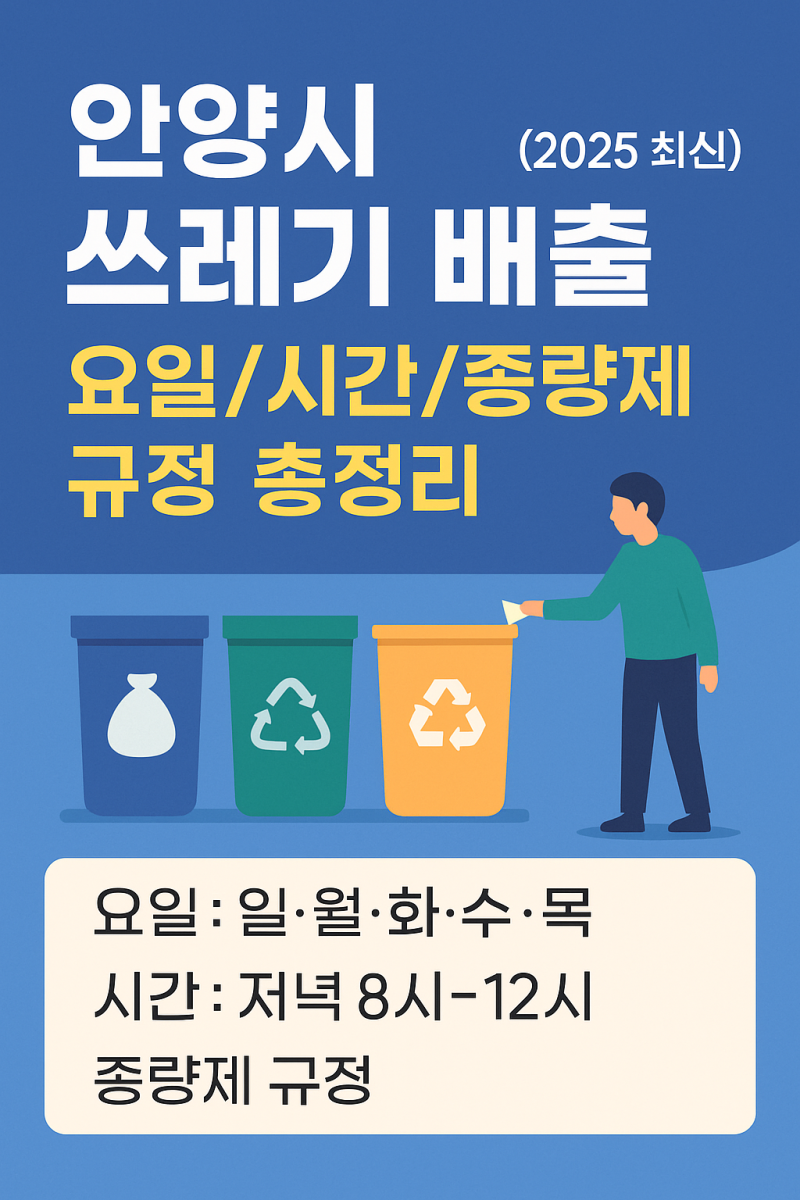 안양시 쓰레기 배출 요일/시간/종량제 규정 총정리 (2025최신)