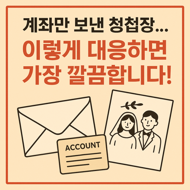   계좌만 보내온 청첩장, 센스 있게 대응하는 스마트 방법