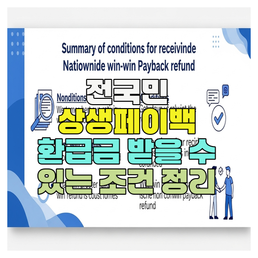  전국민 상생페이백 환급금 받을 수 있는 조건 정리
