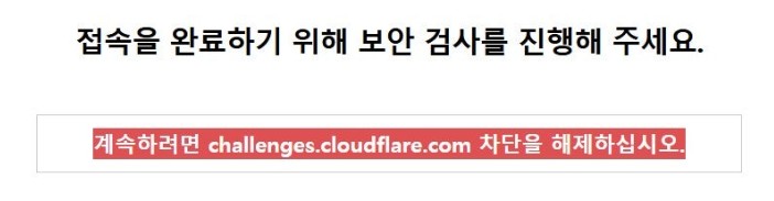 "계속하려면 challenges.cloudflare.com 차단을 해제하십시오" 해결방법