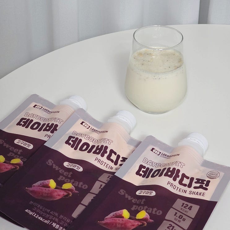  스위치온 단백질쉐이크 데이바디핏 고구마맛 맛있네