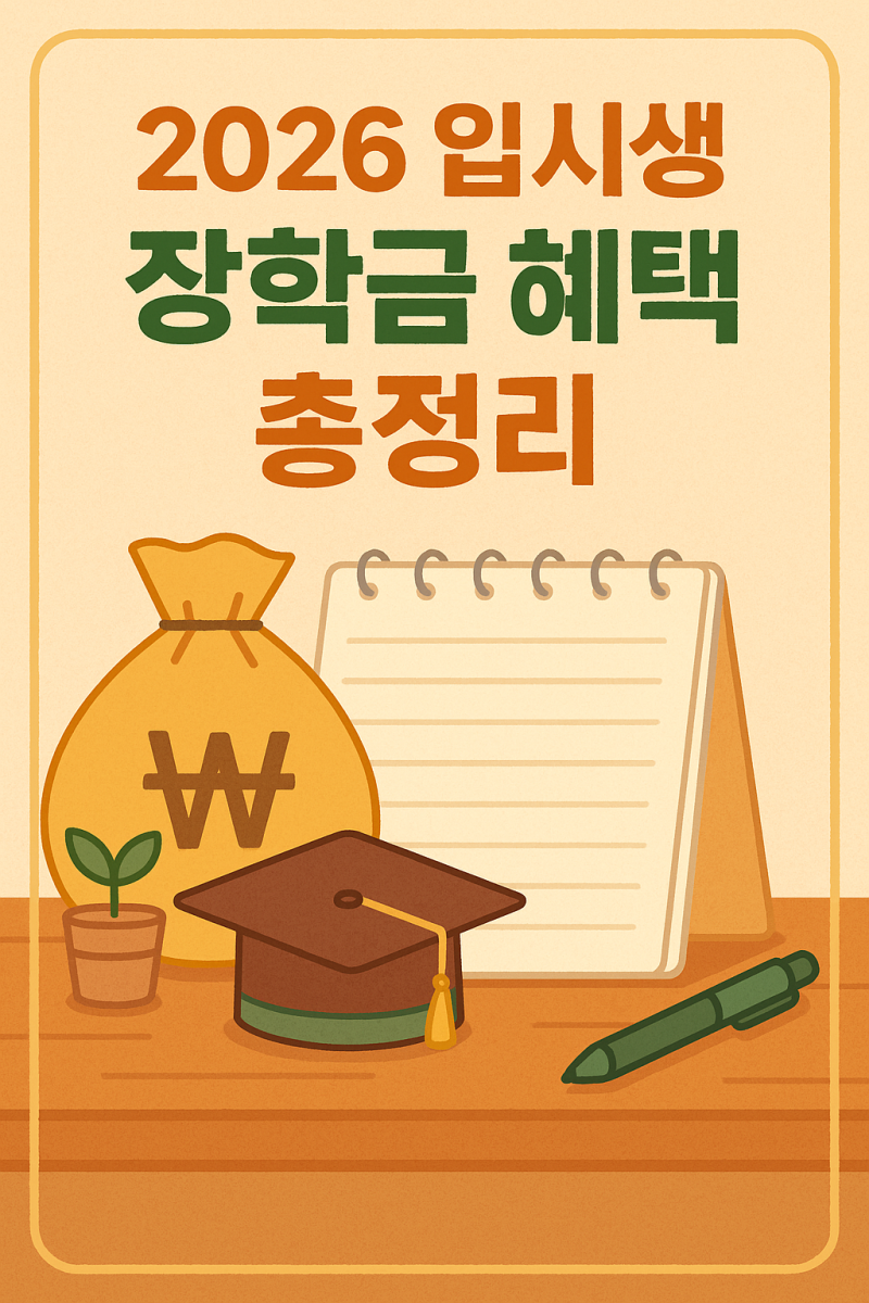 2026 대학 입시생 장학금 혜택 총정리｜반값등록금·생활비 지원까지