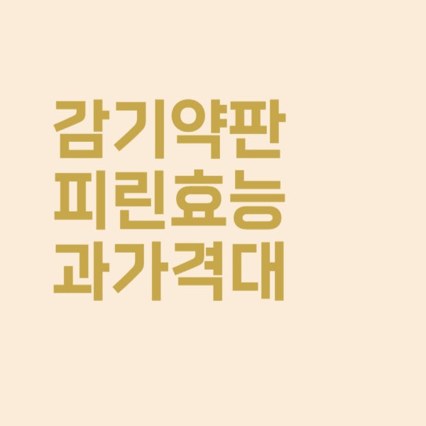  마시는 감기약 판피린 효능과 가격대 알아봤어요