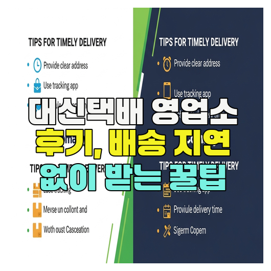  대신택배 영업소 후기, 배송 지연 없이 받는 꿀팁