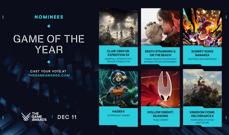 더 게임 어워드(THE GAME AWARDS) 2025 후보 발표