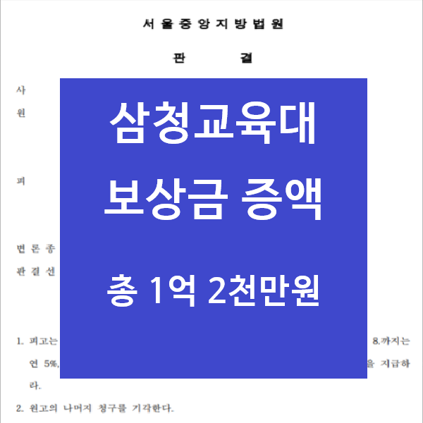  삼청교육대 보상금 불복 피해보상 50%증액 판결 사례