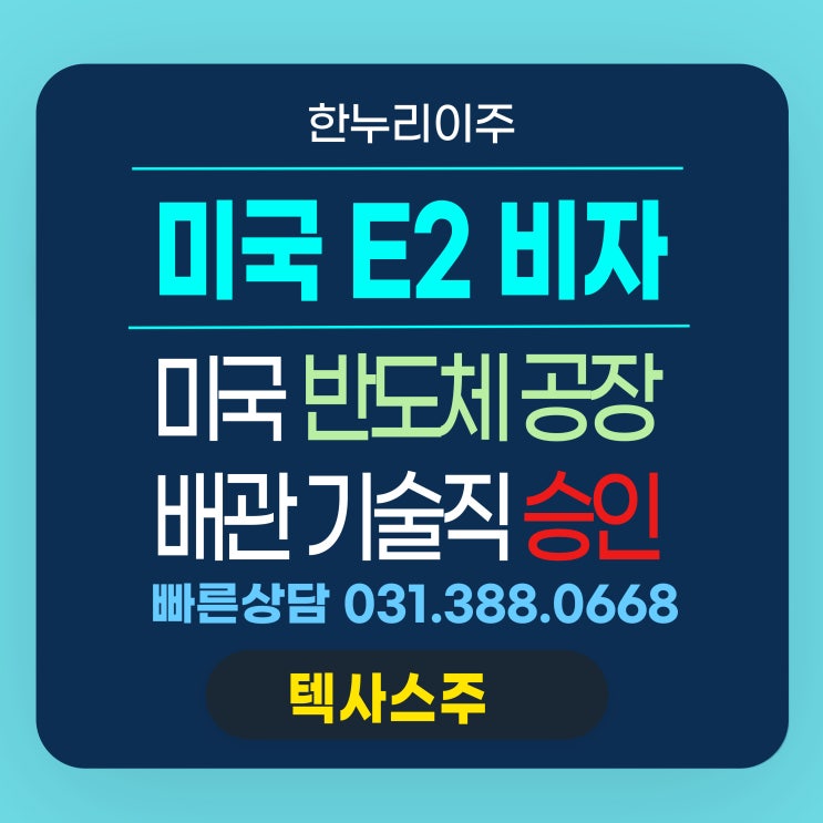  미국 반도체 배관 지술자 E2비자, 인터뷰 당일 ‘승인’