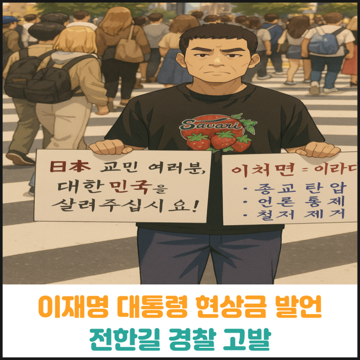  이재명 대통령 현상금 발언 전한길 경찰 고발
