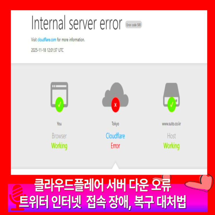 <b>클라우드플레어</b> Cloudflare... 인터넷 <b>오류</b> 접속불가, 원인... 