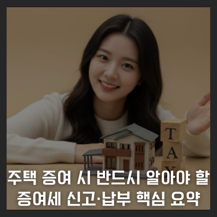  주택 증여 시 반드시 알아야 할 증여세 신고·납부 핵심 요약