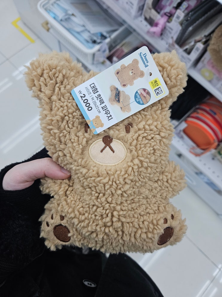 [다이소] 곰돌이 대형 핫팩 파우치 품번 가격
