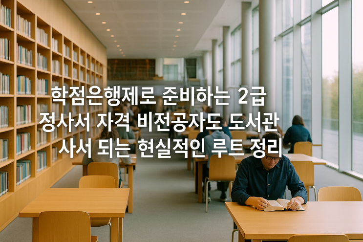  학점은행제로 준비하는 2급 정사서 자격비전공자도 도서관 사서 되는 현실적인 루트 정리