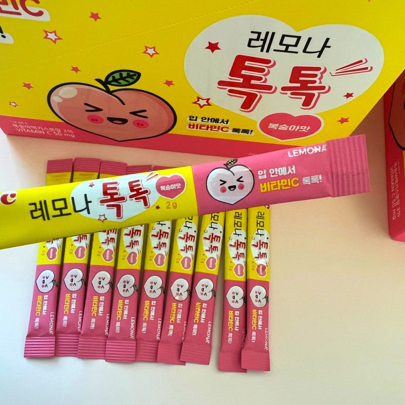 레모나 톡톡 복숭아 맛 어린이도 잘 먹는 비타민C 면역력 쑥쑥
