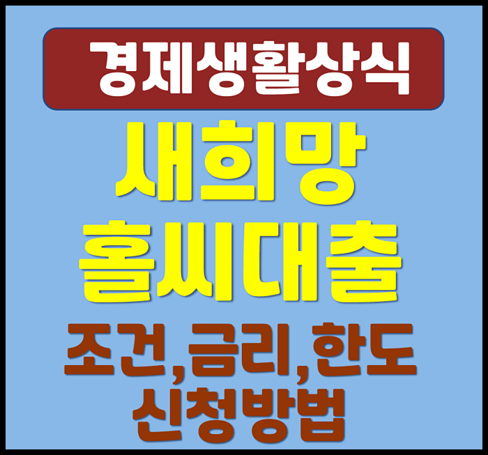  2025 새희망홀씨대출 조건 금리 한도 신청방법까지