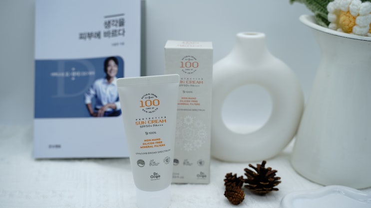  자연유래 100% 온가족 순한 무기자차선크림, 내추럴 톤업되는 리프세이프 닥터올
