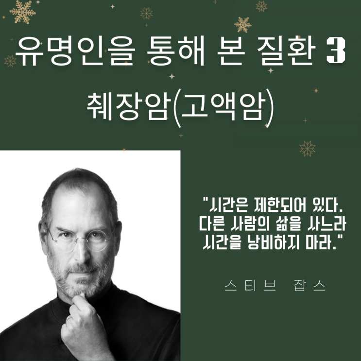  <유명인을 통해 본 질환 3>스티브 잡스를 통해 본 고액암 진단비