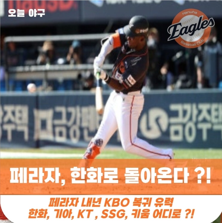 “<b>한화</b>, <b>페라자</b> <b>복귀</b> 움직임”? KBO <b>복귀</b> 유력 <b>페라자</b> 행선지는... 