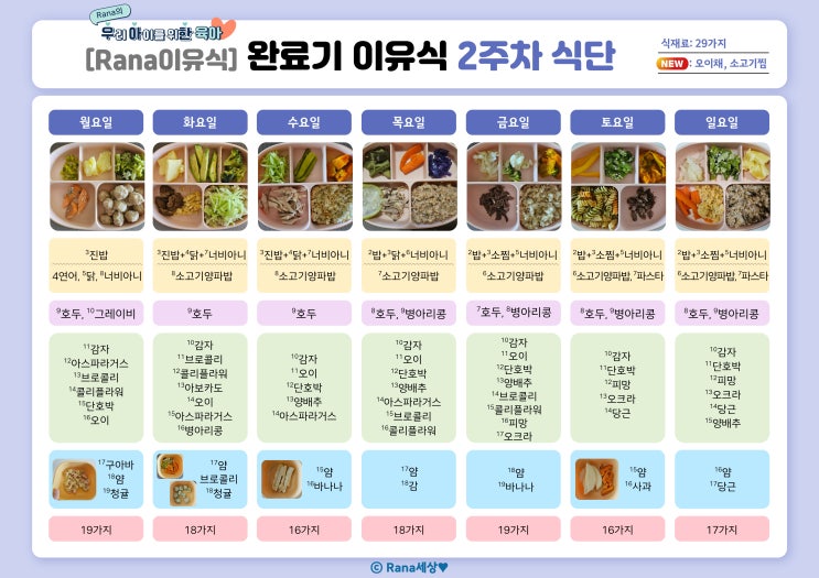  [Rana이유식] 완료기 이유식 2주차 메뉴(밥솥 소고기찜, 생오이채)