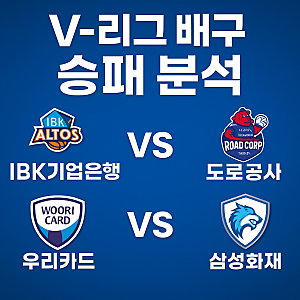 11월 19일 V-리그 남녀부 2경기 승패 분석 | IBK기업은행 vs 도로공사 / 우리카드 vs 삼성화재