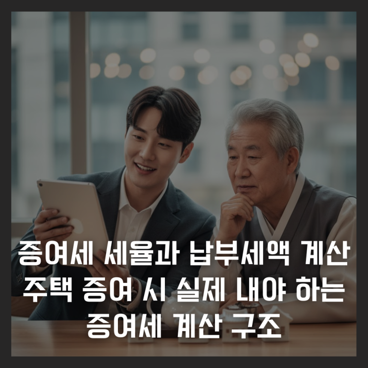  증여세 세율과 납부세액 계산 - 주택 증여 시 실제 내야 하는 증여세 계산 구조
