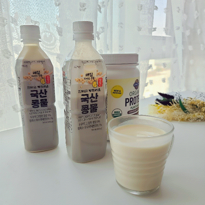  국내산 콩물효능 운동 후 아침대용 콩국물