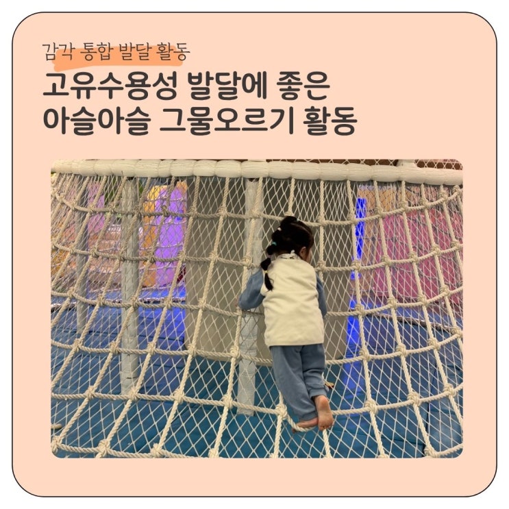  감각통합 고유수용성 발달에 좋은 아슬아슬 그물 오르기 활동