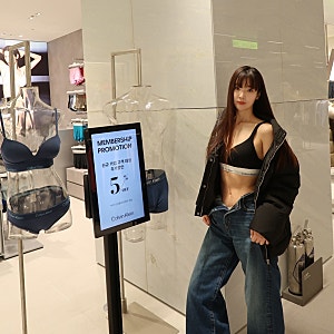 캘빈클라인 푸퍼 패딩 언더웨어 브라렛 겨울 새깅룩 코디 롯데백화점 노원점 매장 추천