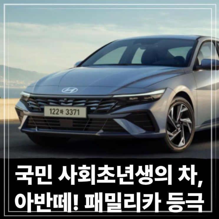  "국민 사회초년생의 차"엿던 아반떼, 패밀리카로 등극?