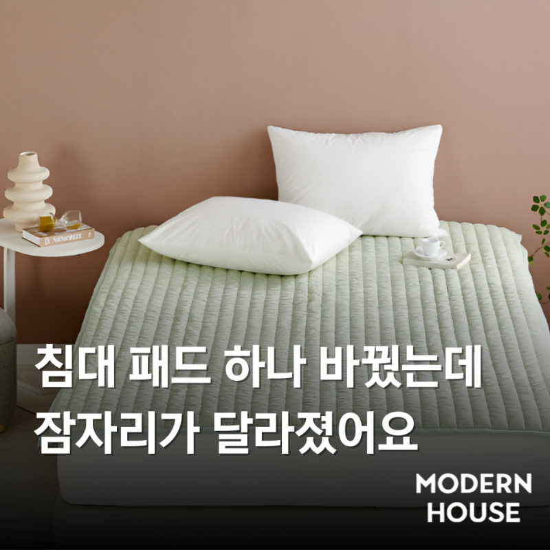 모던하우스 침대패드 하나 바꿨을 뿐인데 침대를 벗어나지 못해요
