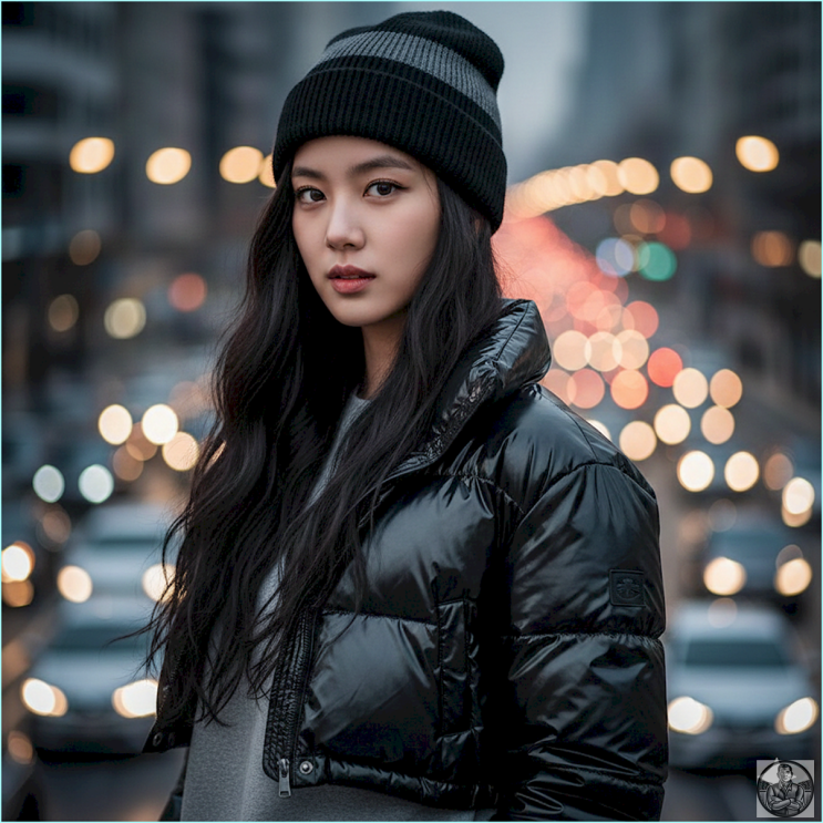  편한데 멋진 겨울 원마일웨어 회색 조거팬츠 + 글로시 패딩 조합 공식