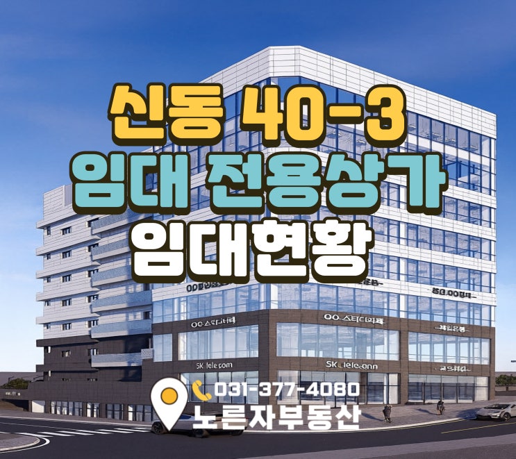  동탄 신동 40-3 임대전용상가 착공전 90%임대 완료!