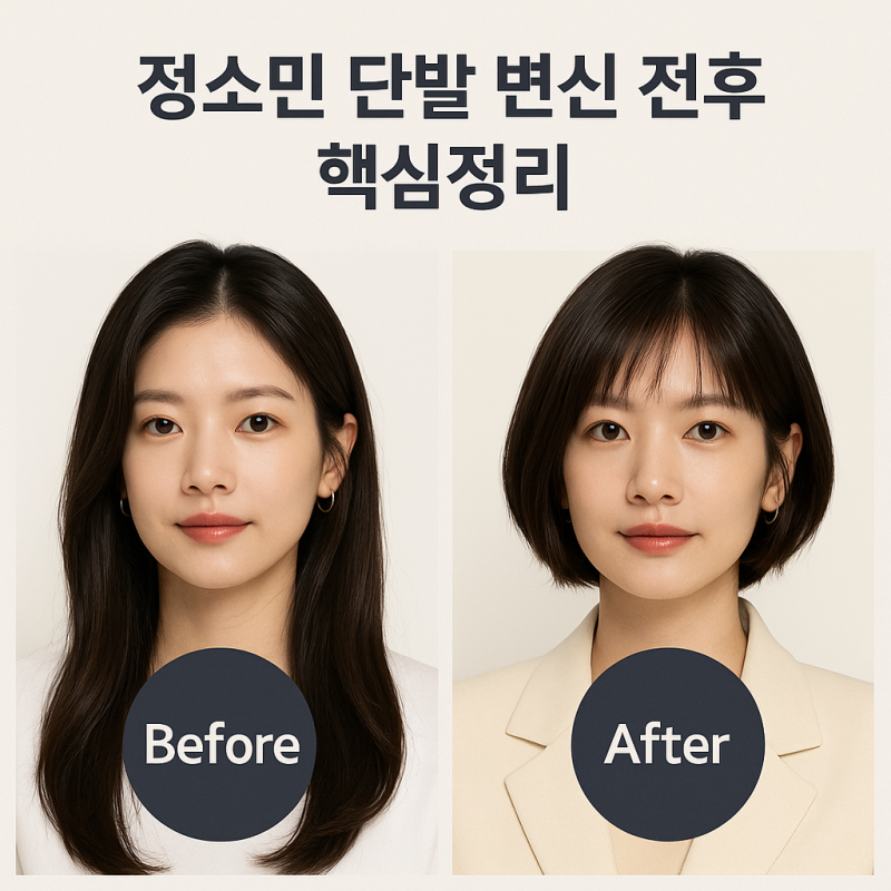 정소민 단발 변신 전후… 미쳤다, 이렇게 자르면 성공합니다