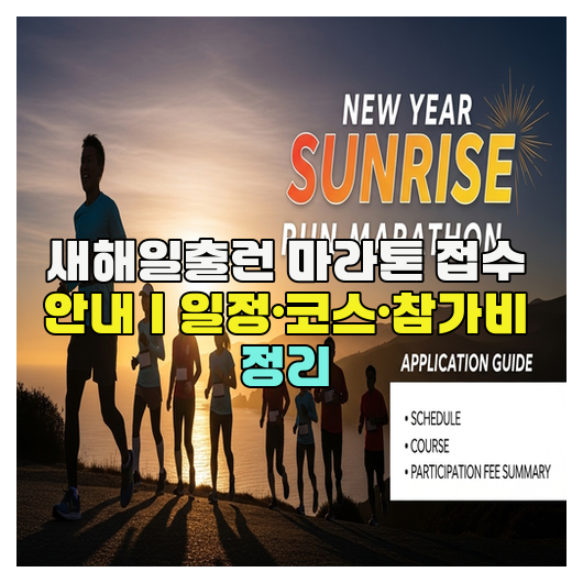  새해일출런 마라톤 접수 안내｜일정·코스·참가비 정리