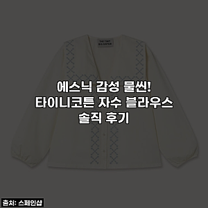 에스닉 감성 물씬! 타이니코튼 자수 블라우스 솔직 후기
